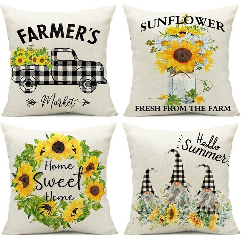 Summer Pillow Covers 18X18,Summer Decor,Outdoor Farmhouse Pillow Covers LineG9U6