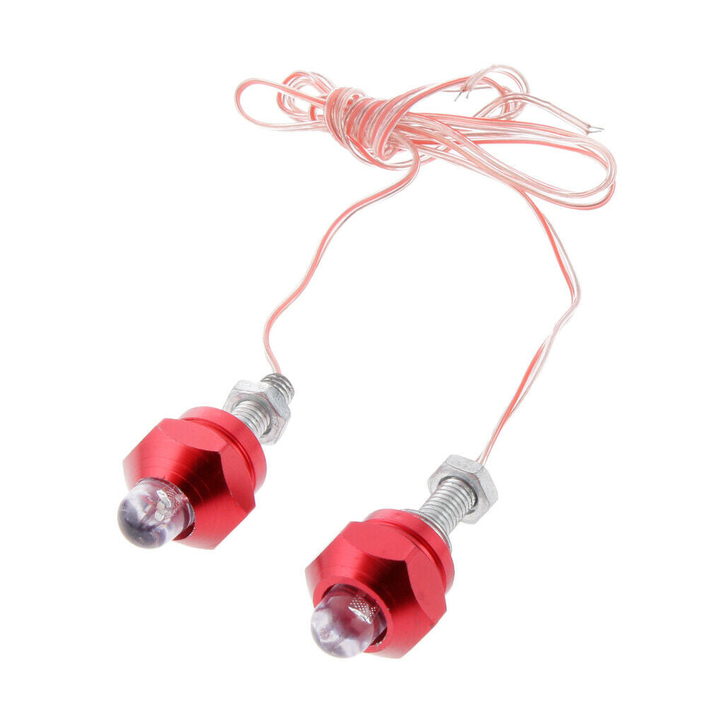 2x Red Motorcycle 6mm  License Plate Frame LED Light Strobe Flashing