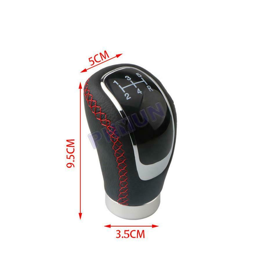 Black PU Leather Car Gear Shift Knob Manual Shifter Lever w/ Cap Cover Universal