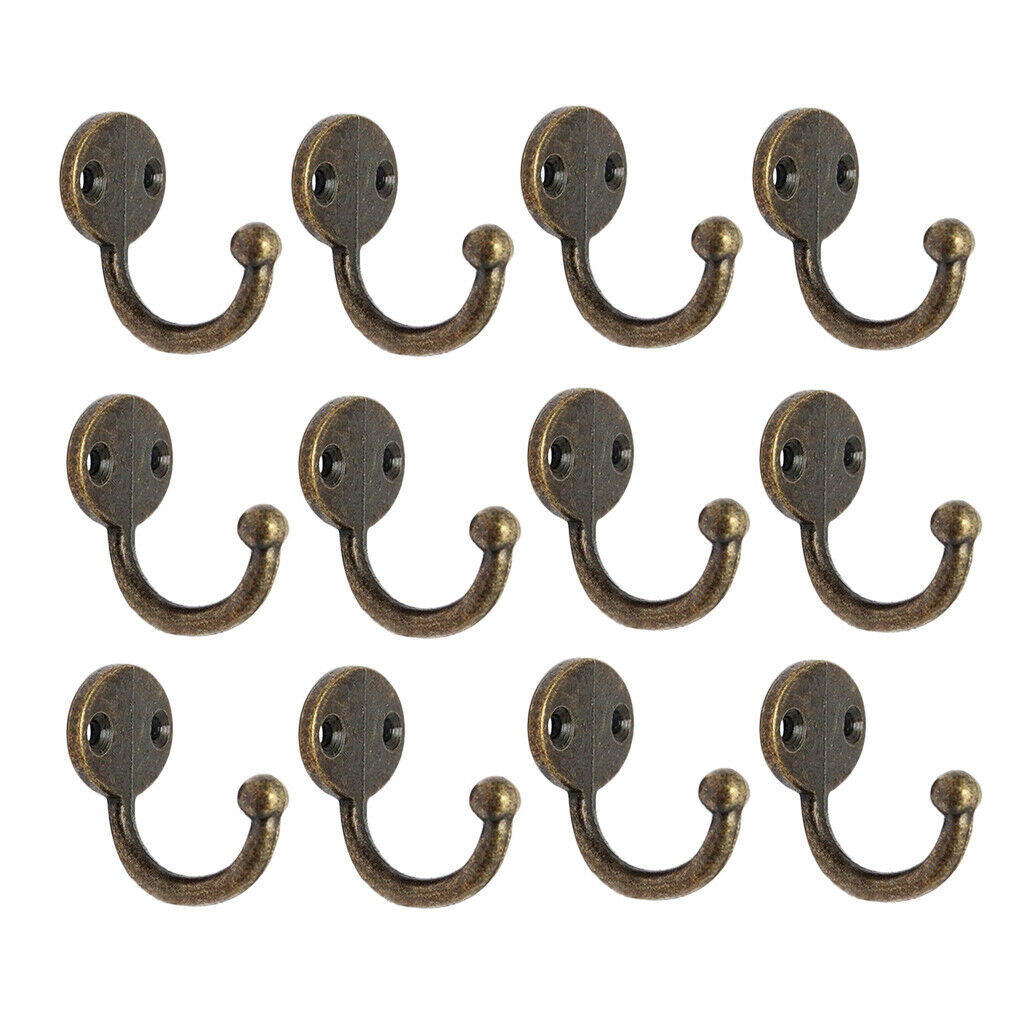 Pack of 18 Chic Clothes Coat Towel Hangers Hooks Door Wall Mounted, with Screws