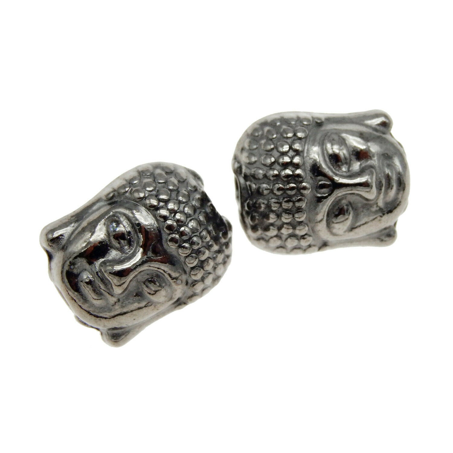 25pcs Gun Black Buddha Head Loose Spacer Bead Alloy Bracelet Necklace DIY 11*9mm