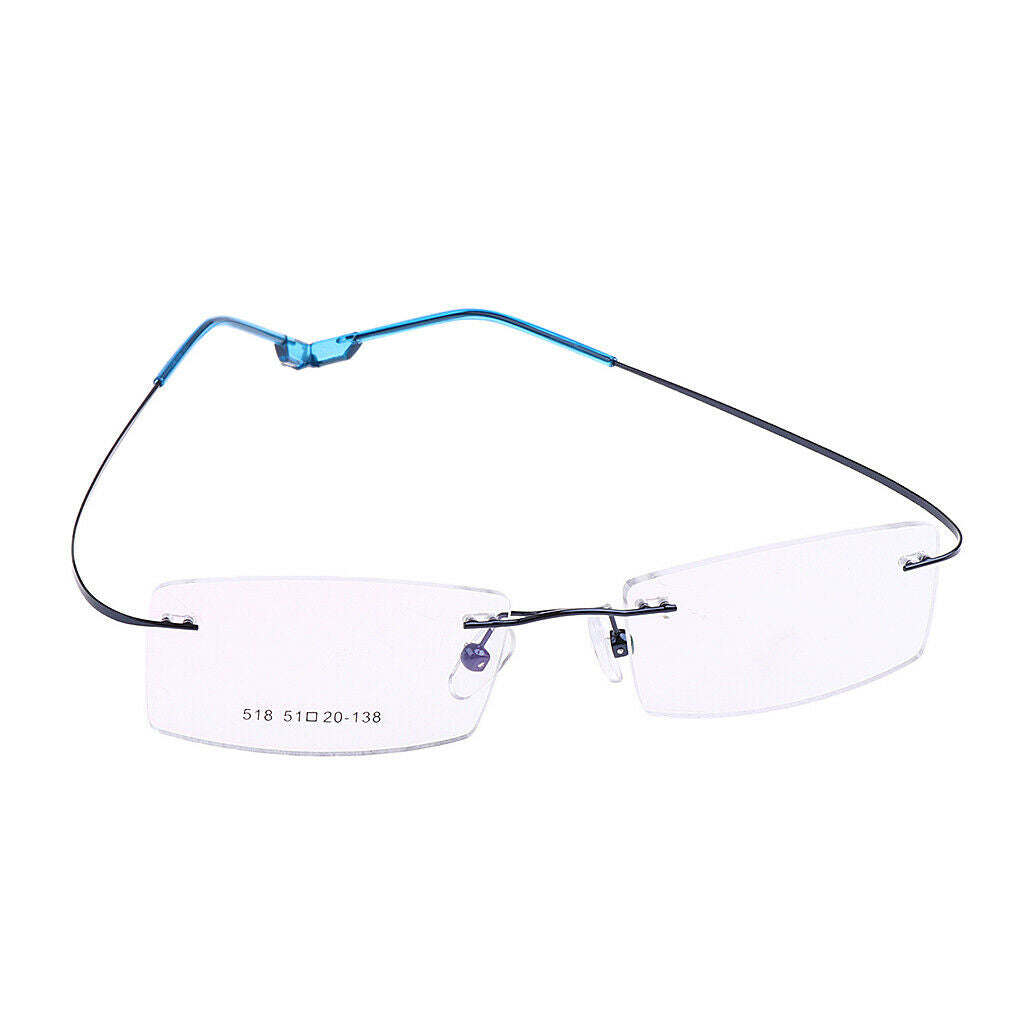 2 Pairs Metal Eyewear Half Rim Spectacles Rimless Reading Glasses Frameless