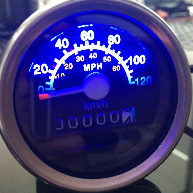 Motorcycle LCD Digital Speedometer Odometer Double Mileage Kilometer MPH km / h