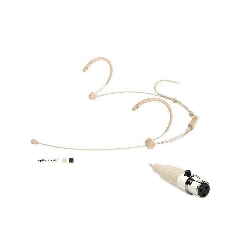 Skin Color Nude Headset Microphone Headworn Mic, for AKG Samson Microphone 3 Pin