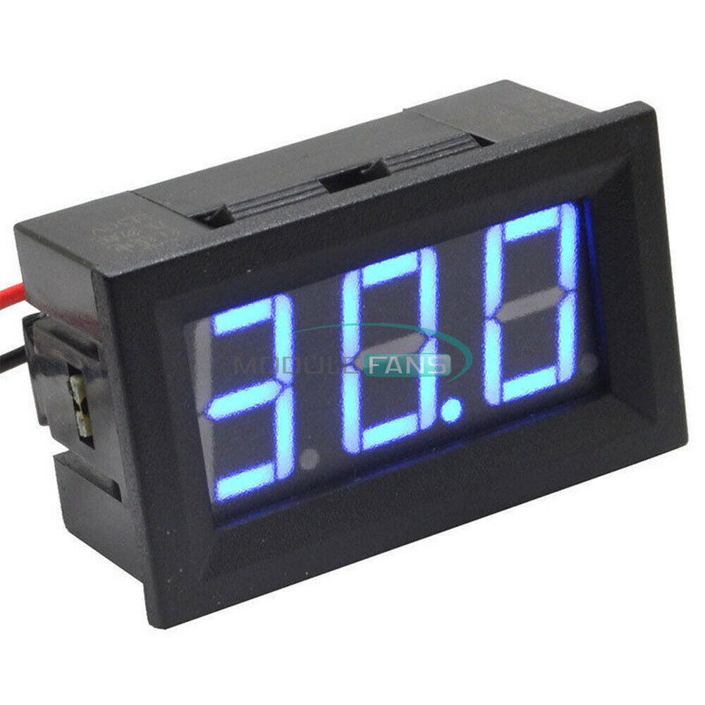 0.56" 2-Wire DC5V~120V Voltmeter 3 Digital Blue LED Voltage Volt Meter for Car