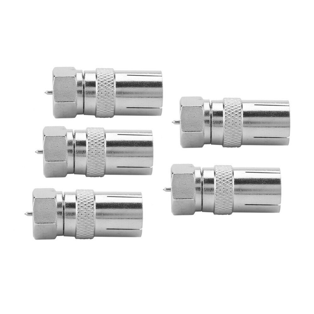 5Ã— F-Type F Jack To Male Plug RF Coaxial Connector Adapter Convertor