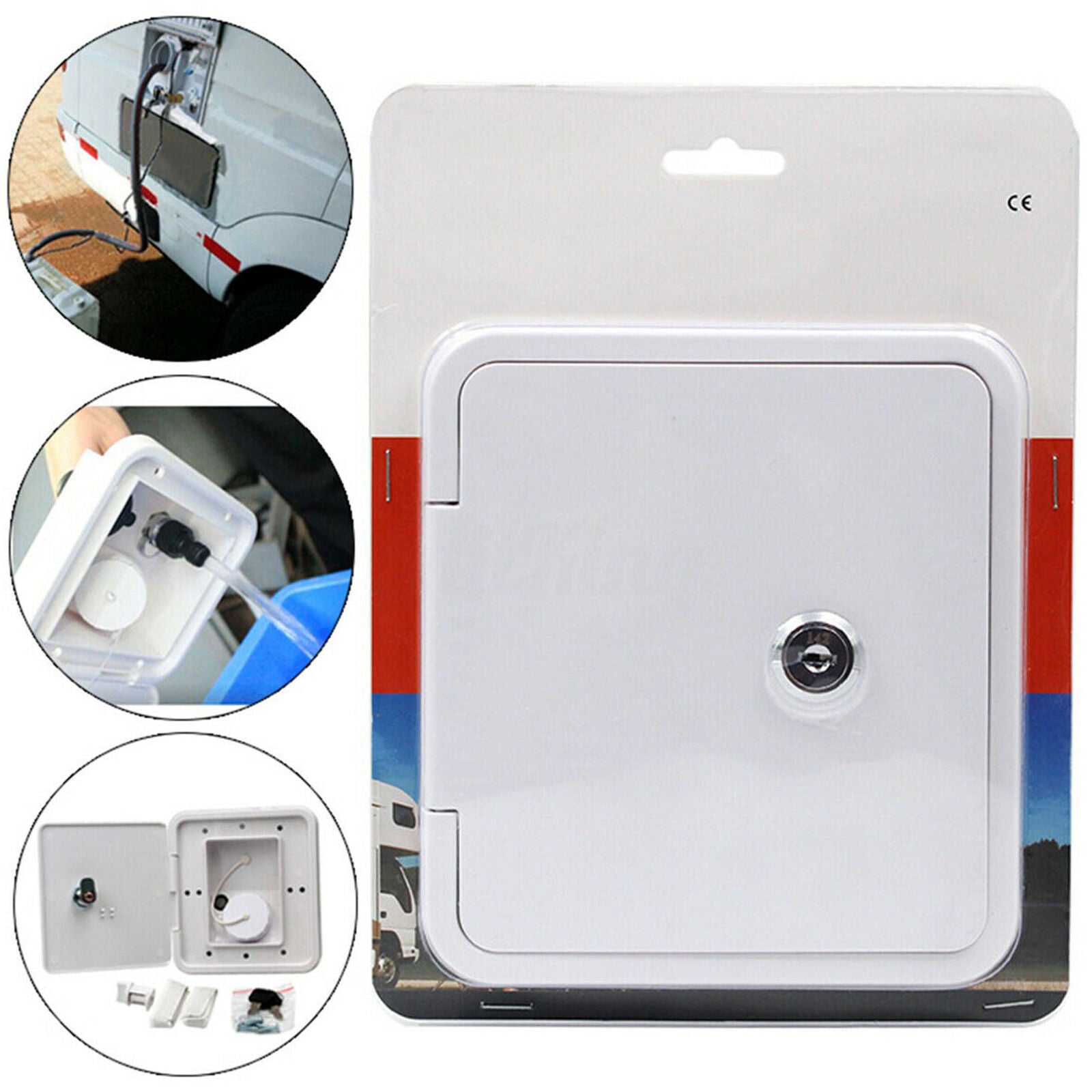 Car Fresh Water Lock Inlet Hatch Filler Cap Tank For Caravan Motorhome RV