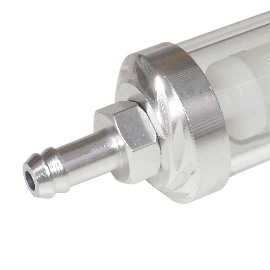 6mm 1/4 inch Motorcycle Scooter Chrome Plated Glass Inline Fuel Petrol Filter An