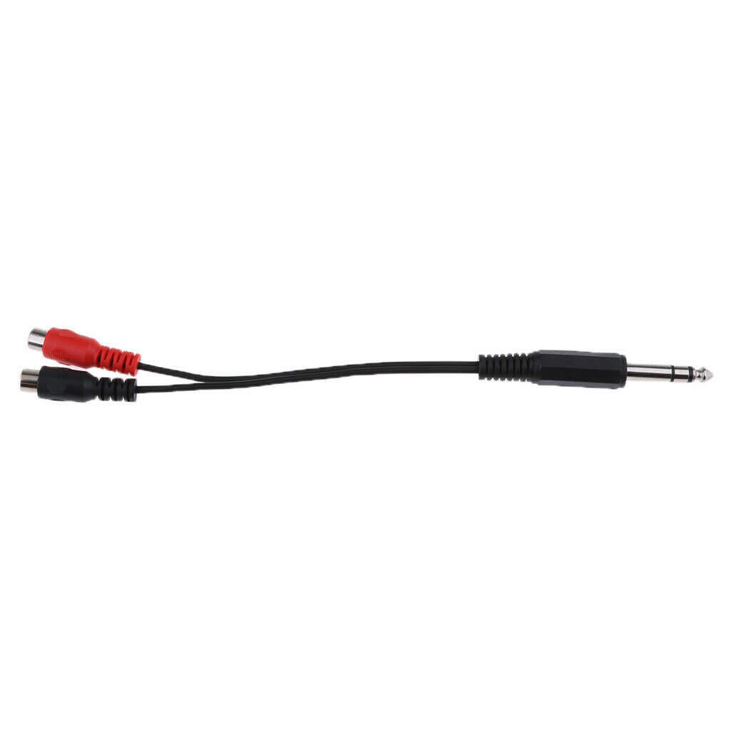 6.35mm Male Plug to 2-Female RCA   Audio Adapter Cable - 200mm/ 0.66 Feet