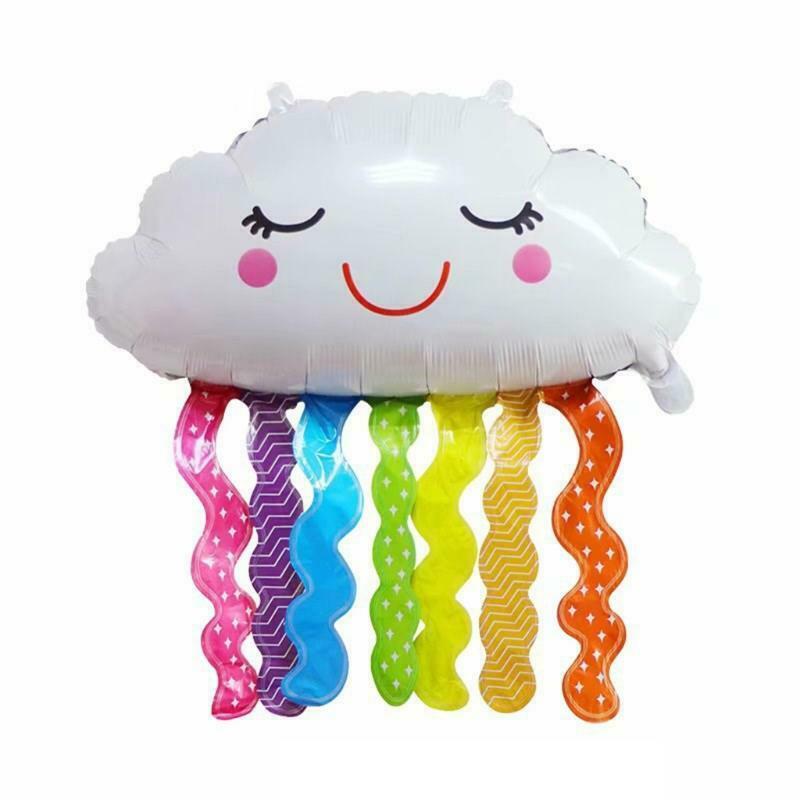 Cloud-shaped Balloons Mylar Foil Balloon Smiling Tassels Balloon Birthday Decor