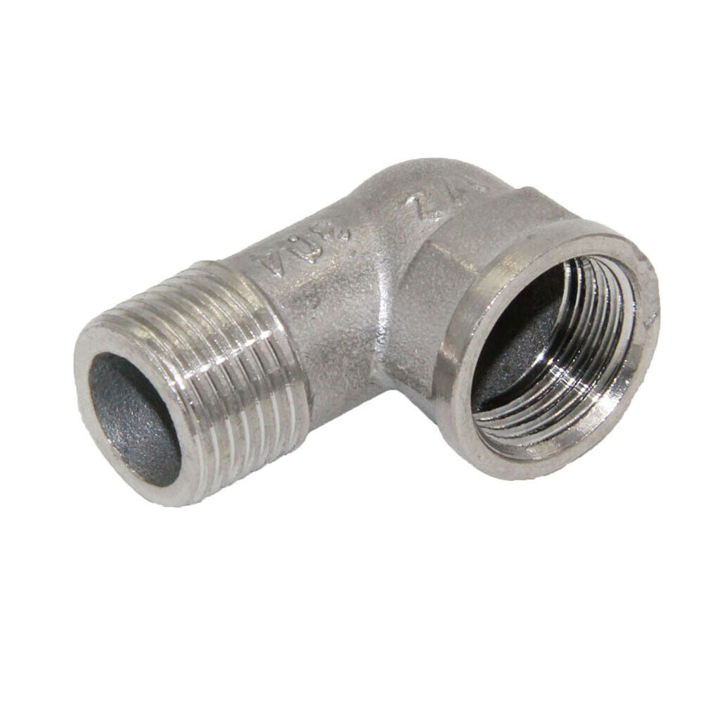 1/2" Double End Right Angle Pipe Fitting Threaded Elbow Connector DN15