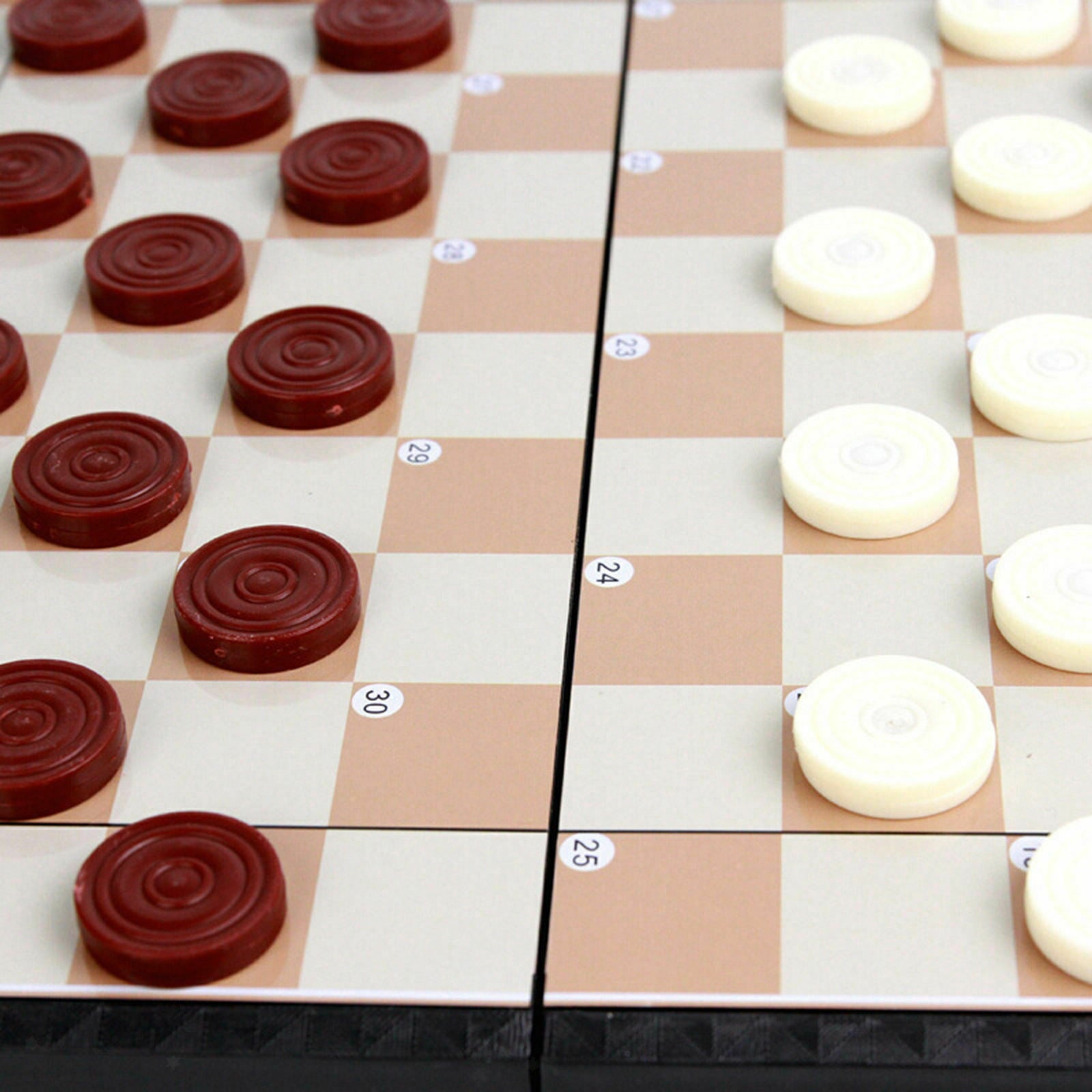 Plastic Checkers Board Game Set Classic International Checkers for Kids