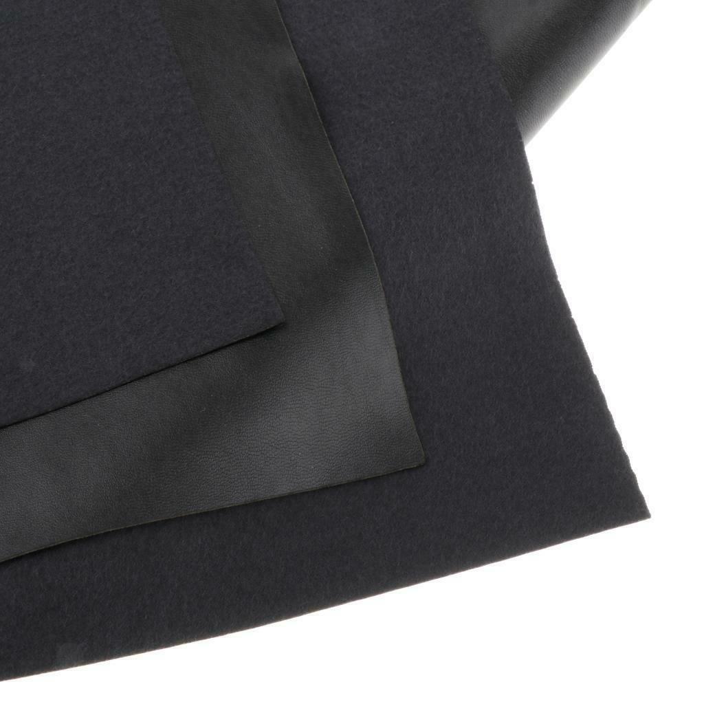 Black Weatherproof Faux Leather Finish Marine Vinyl Fabric, 93x65cm, High