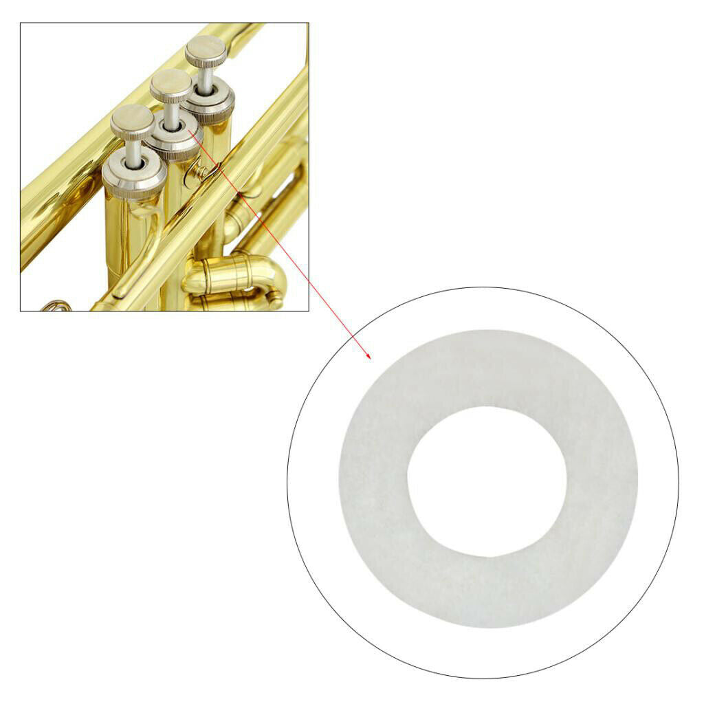 10 Pieces White Trumpet Pads for Trumpet Trombone Repair Replacement