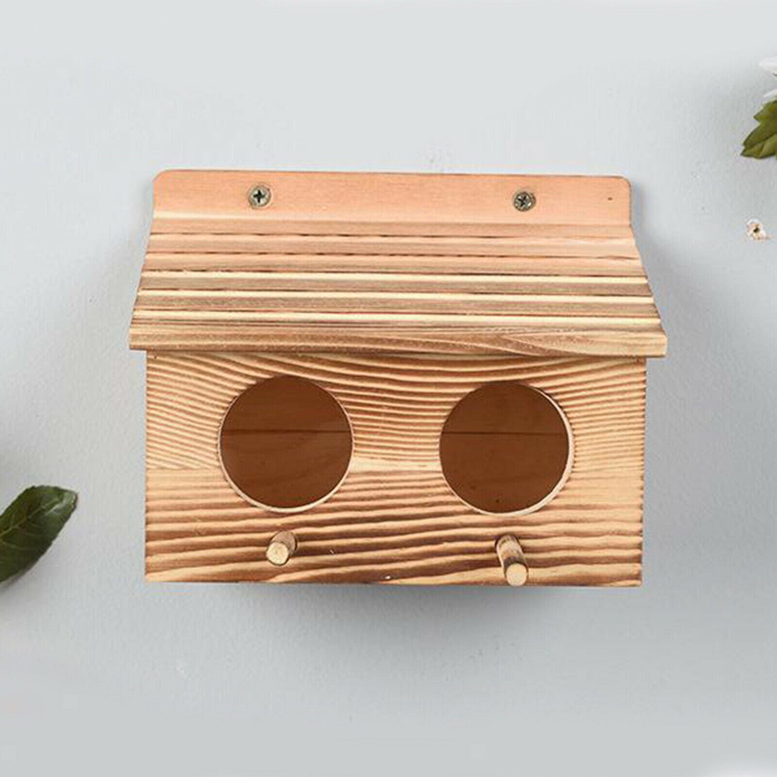 Wooden Birdhouse Garden Decor with 2 Holes