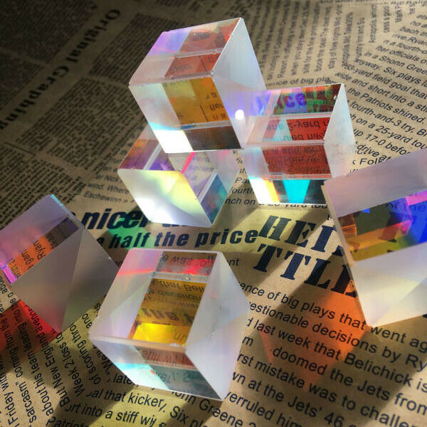 6pcs Defective Dichroic Cube Optical Glass Beam Splitter Prism 25mm