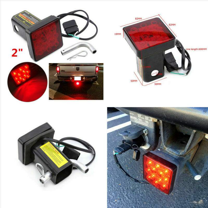 12LED Super Bright Truck Brake Light Trailer Hitch Cover Fit Towing & Hauling 2"