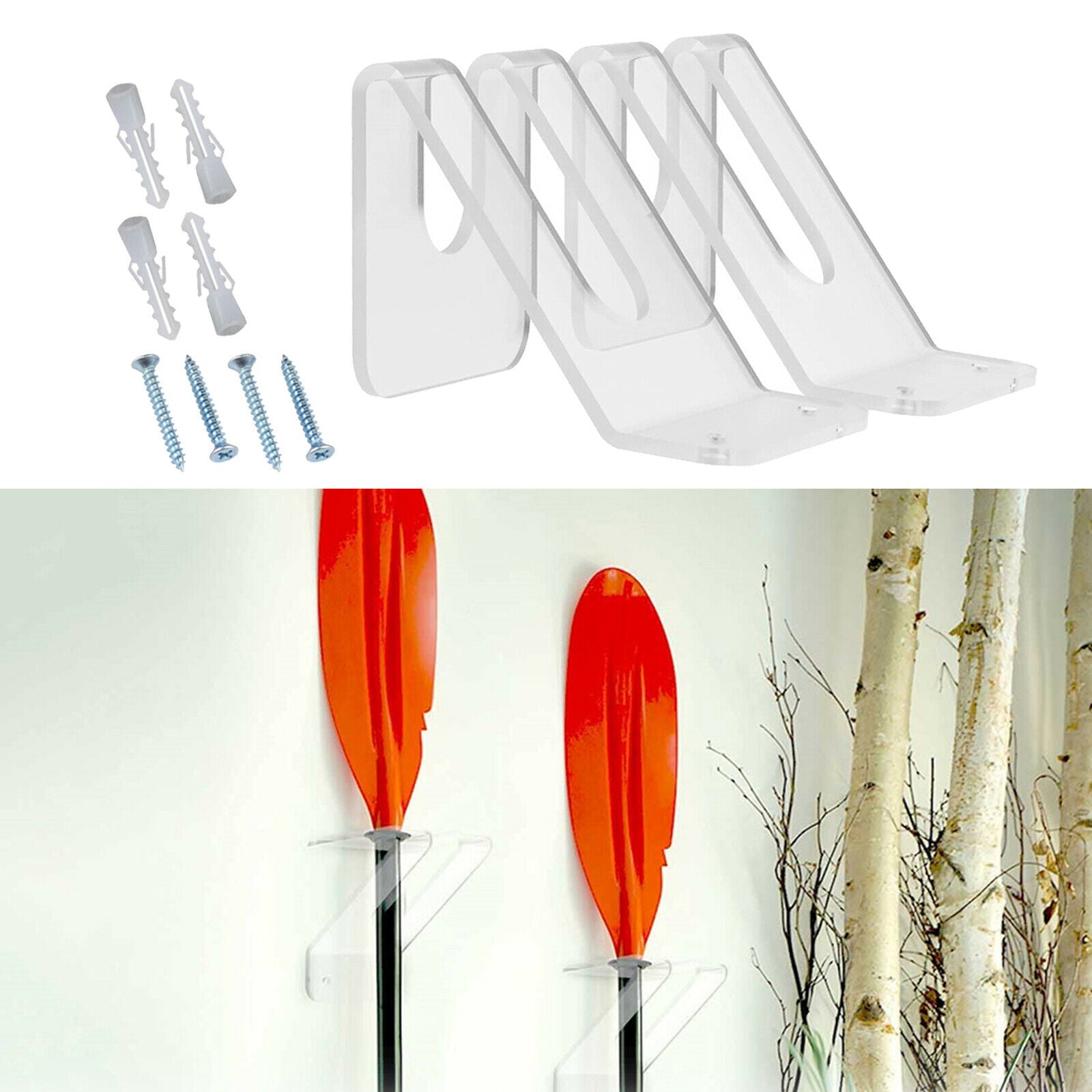 2Pieces Oar Storage Rack Hook Wall Racks for Cabin Oar Storage Organization