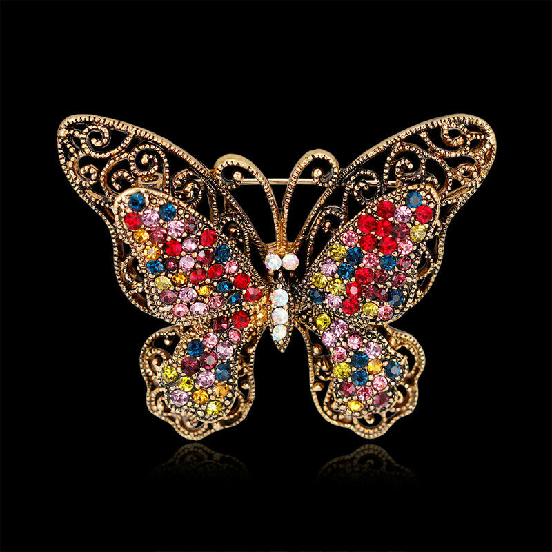 Butterfly Brooch Luxury Crystal Pin Big Brooches Banquet Clothese Accesso.l8