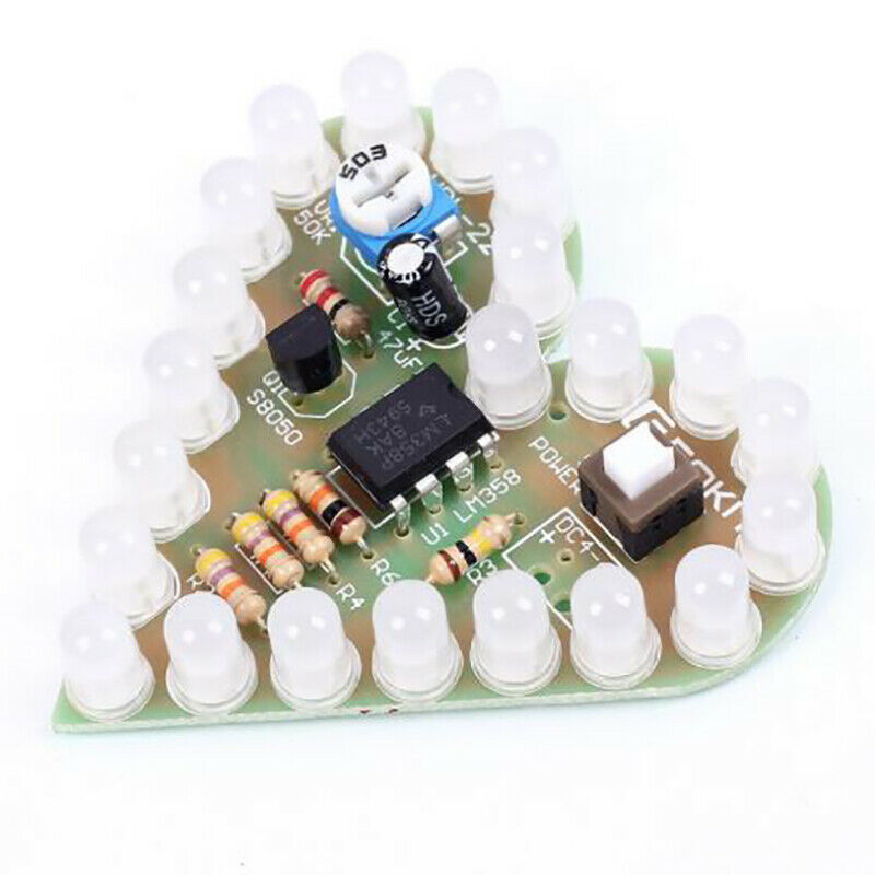 Electronic Heart Shape Breathing Lamp Kit Breathing LED Suite White ProduDEAU
