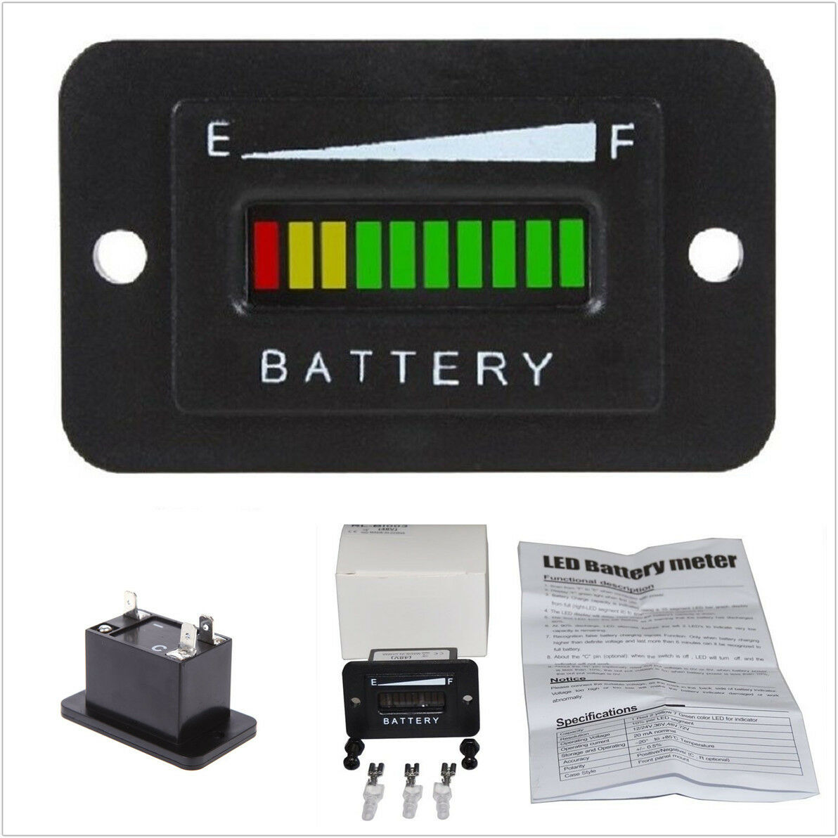 36V Volt LED BATTERY INDICATOR METER GAUGE for EZGO Club Car RV Yamaha