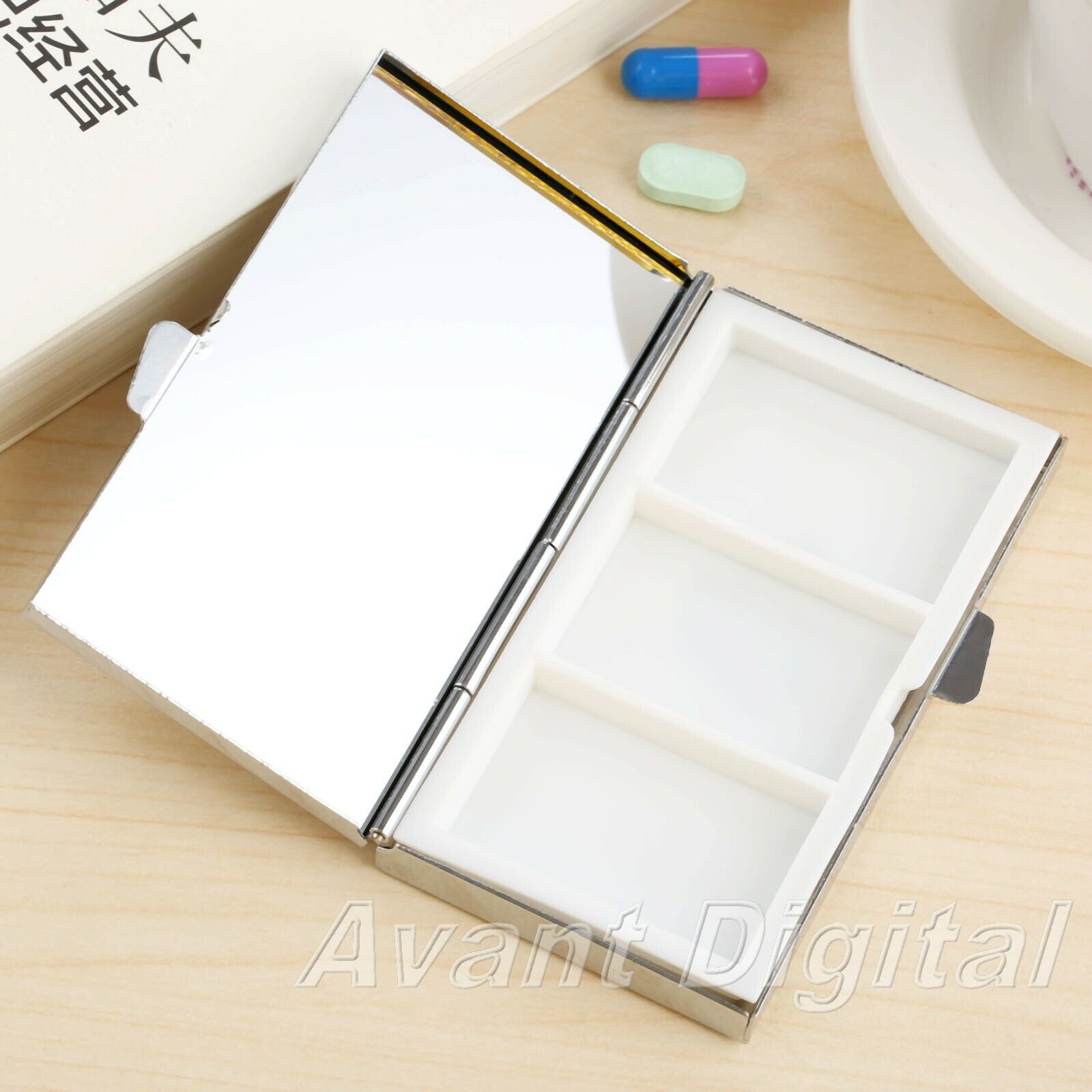 Portable Rectangle Pill Box Medicine Organizer Container Case 3 Slots Travel