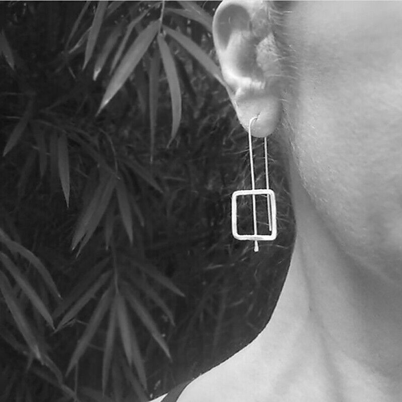 New Long Drop Geometric Square Earrings  Geometric Dangle Earrings Cos St.l8