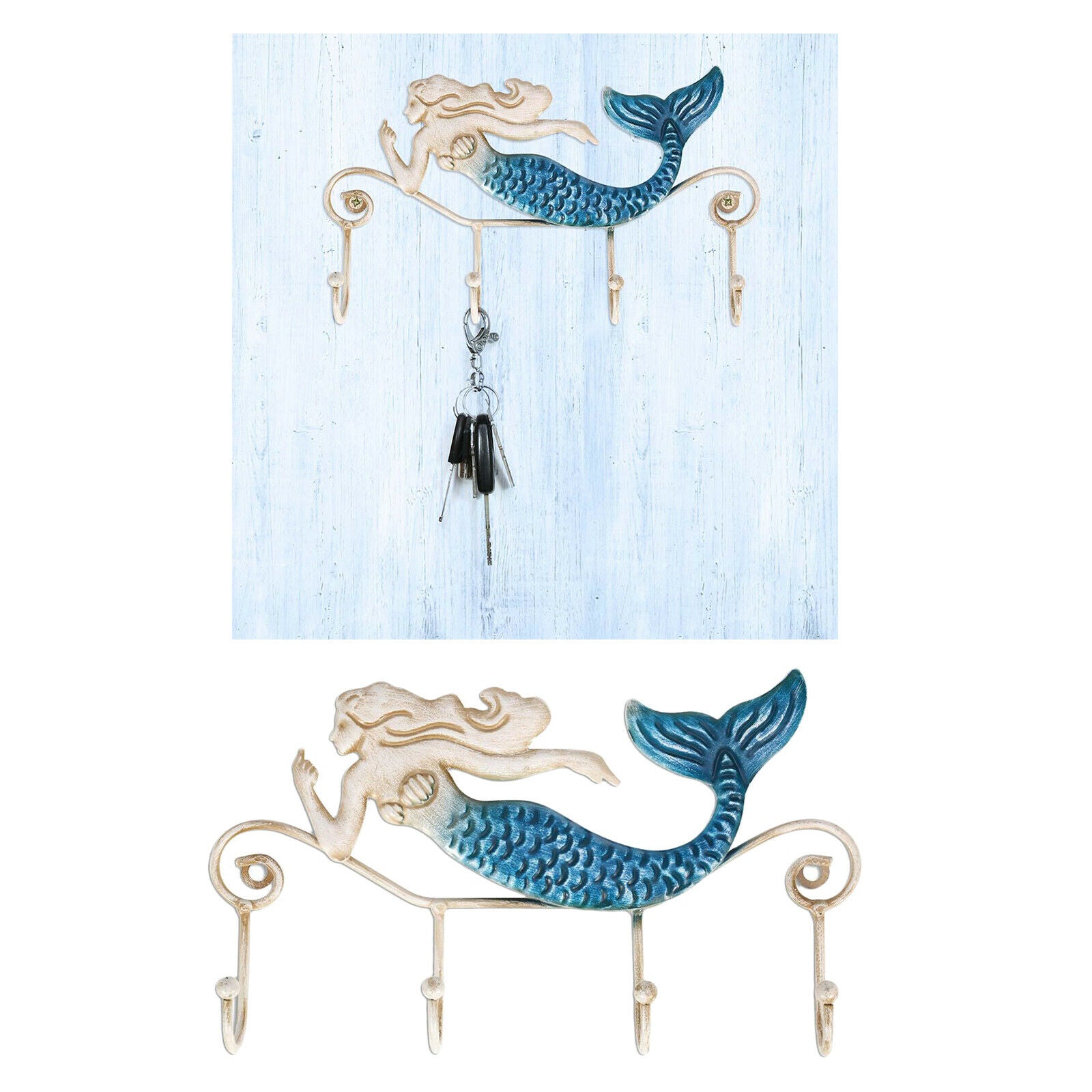 Key Holder Hooks House Storage Wall Mounted Rack for Mudroom 23x3x13cm