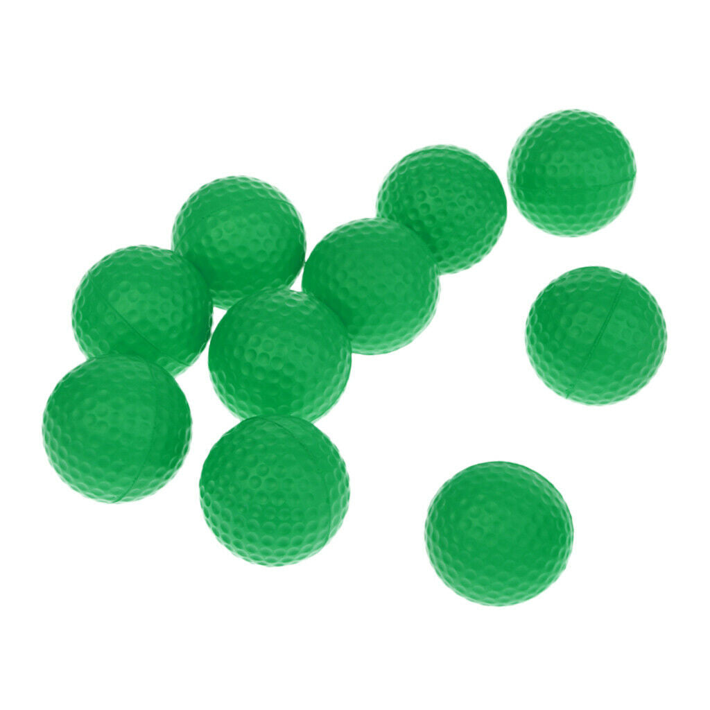10pcs PU Foam Sponge Golf Training Soft Balls Golf Practice Balls - Green