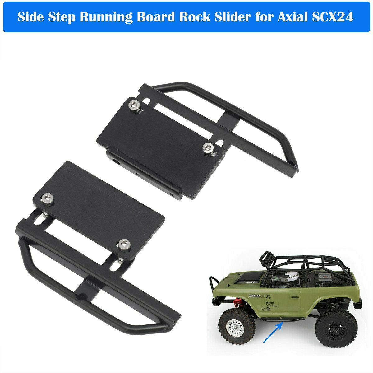 Side Step Running Board Rock Slider for Axial SCX24 Deadbolt AXI90081 C10 RC Car