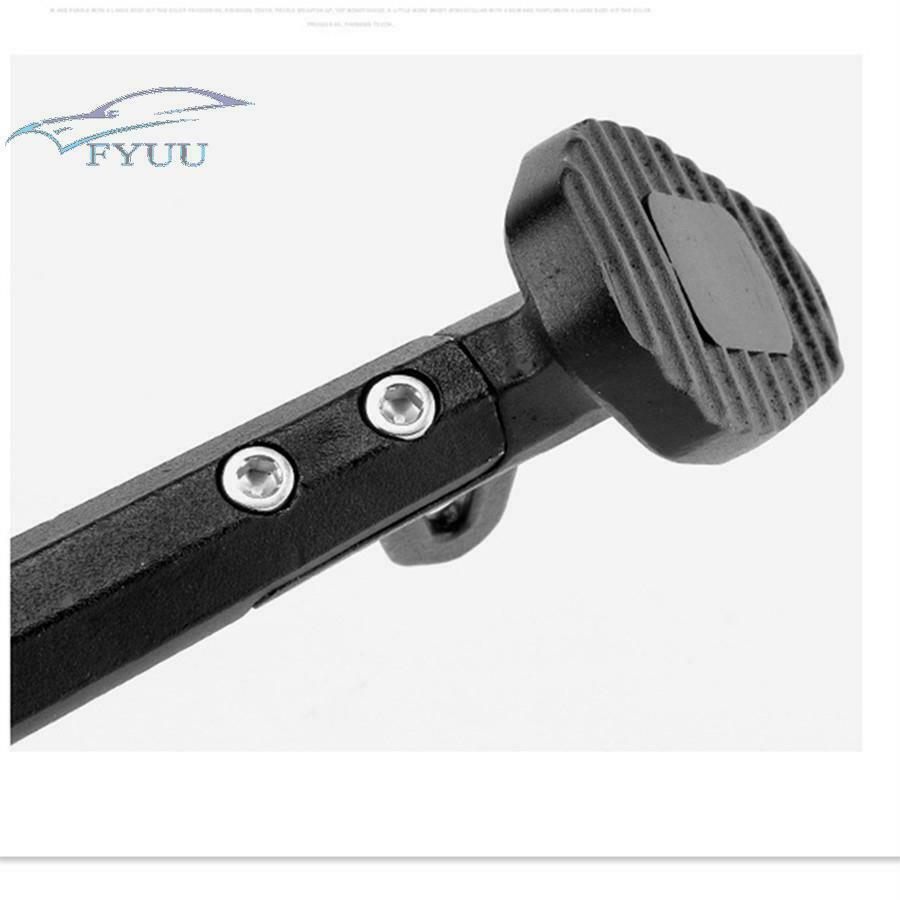 250MM Motorcycle CNC Alloy Single Side Stand Leg Kickstand Supporter Black+Red