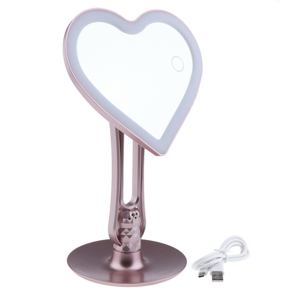 Aromatherapy LED Light Makeup Mirror with Organizer Stand Holder Adjustable