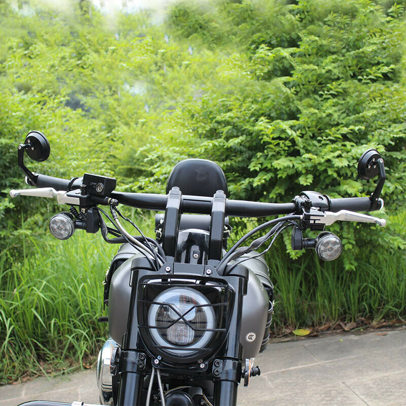 â€‹7/8" Handlebar Motorcycle Scooter Folding LED Light Bar End Reversing Mirrors