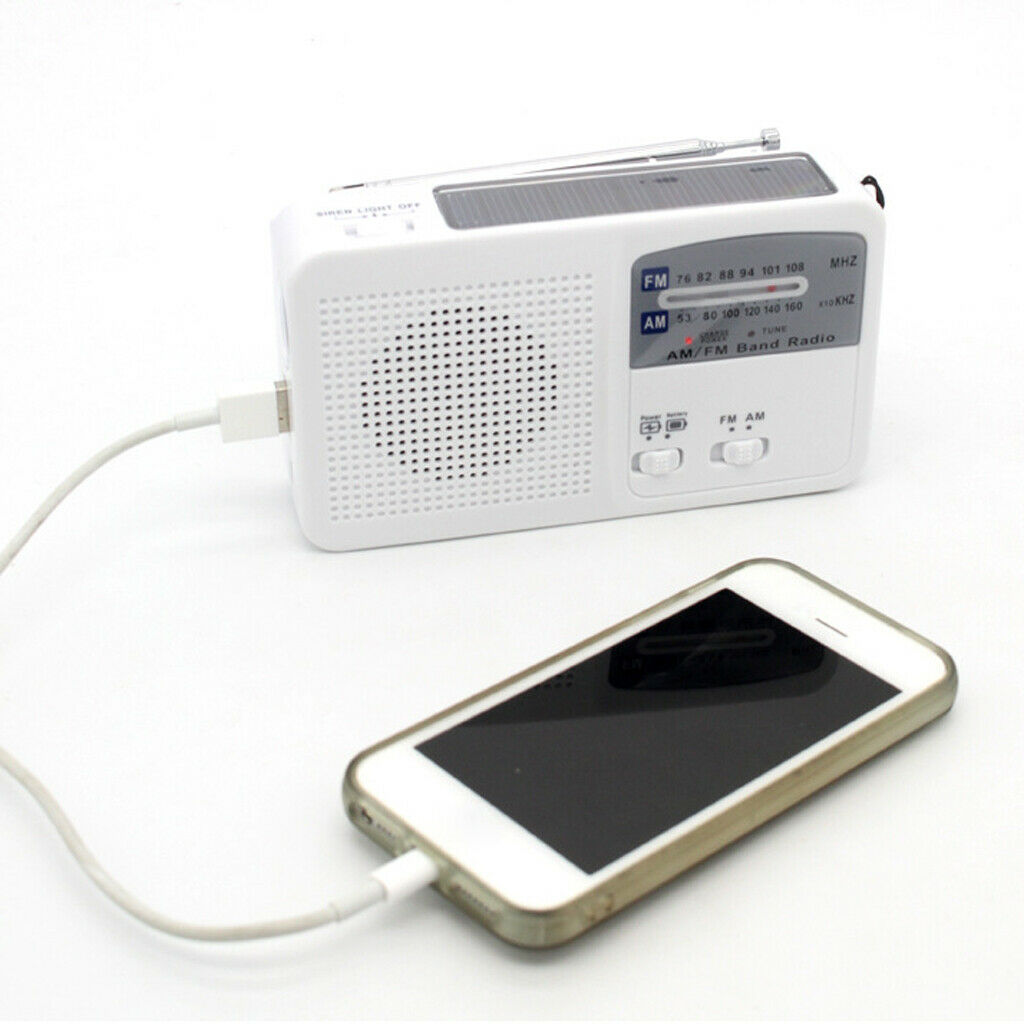 Rechargeable solar radio / crank radio / battery radio, LED flashlight