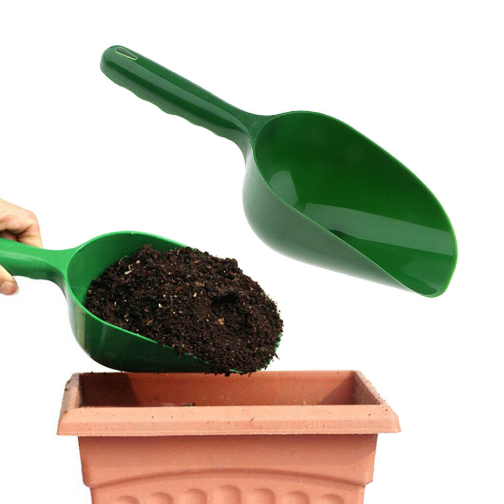 2 Pack Heavy Duty Plastic Garden Scoop Handy Tool for Soil Compost Grit