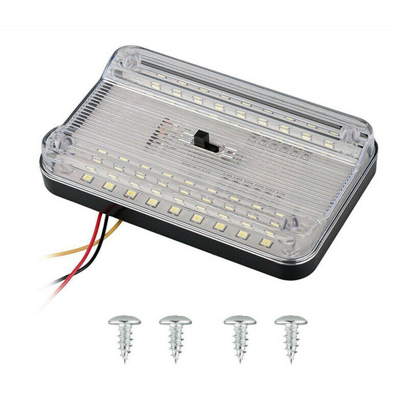 12V White 36 LED Car Interior Roof Reading Lamp Ceiling RV Trunk Light w/ Switch