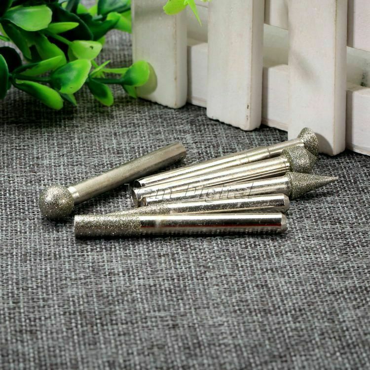 20pcs Diamond Coated Rotary Points Grinding Cutting Burrs Drill Bit Grinder Tool