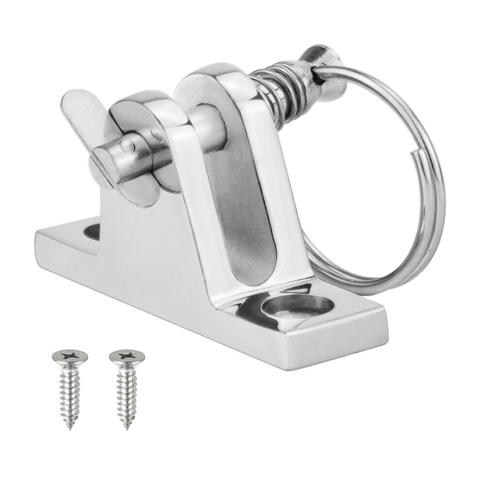 Deck Hinge Boat Bimini Top Fitting Quick Release Pin Ring - Stainless Steel