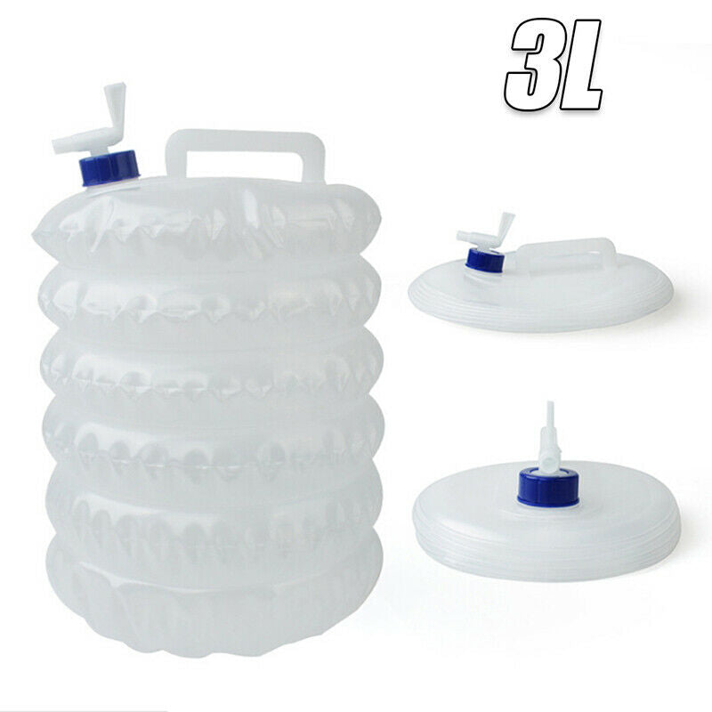 Outdoor Camping Foldable Bucket Water Bag Container with Tap Portable .l8