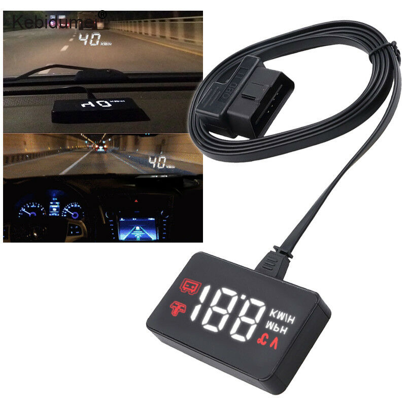 Car OBD2 HUD Overspeed Warning Windshield Projector Alarm System Head Up Display
