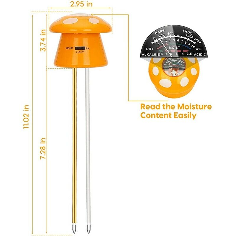 Soil PH Meter, 3-In-1 Plant Soil Tester - Moisture & Light & PH Soil Tester W8Q3