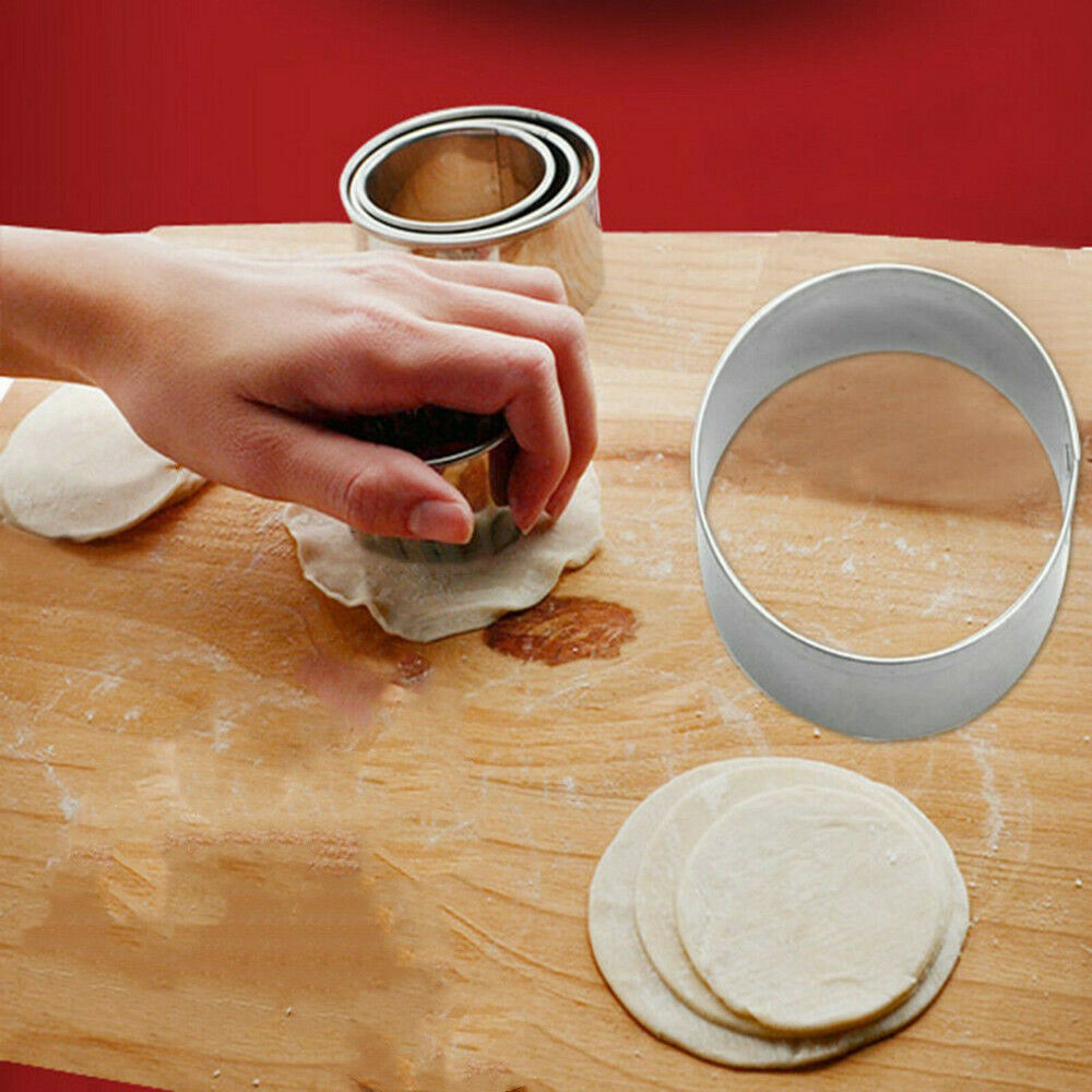 5pcs Round Circle Stainless Steel Cookie Cutter Biscuit DIY Baking Pastry Moulds
