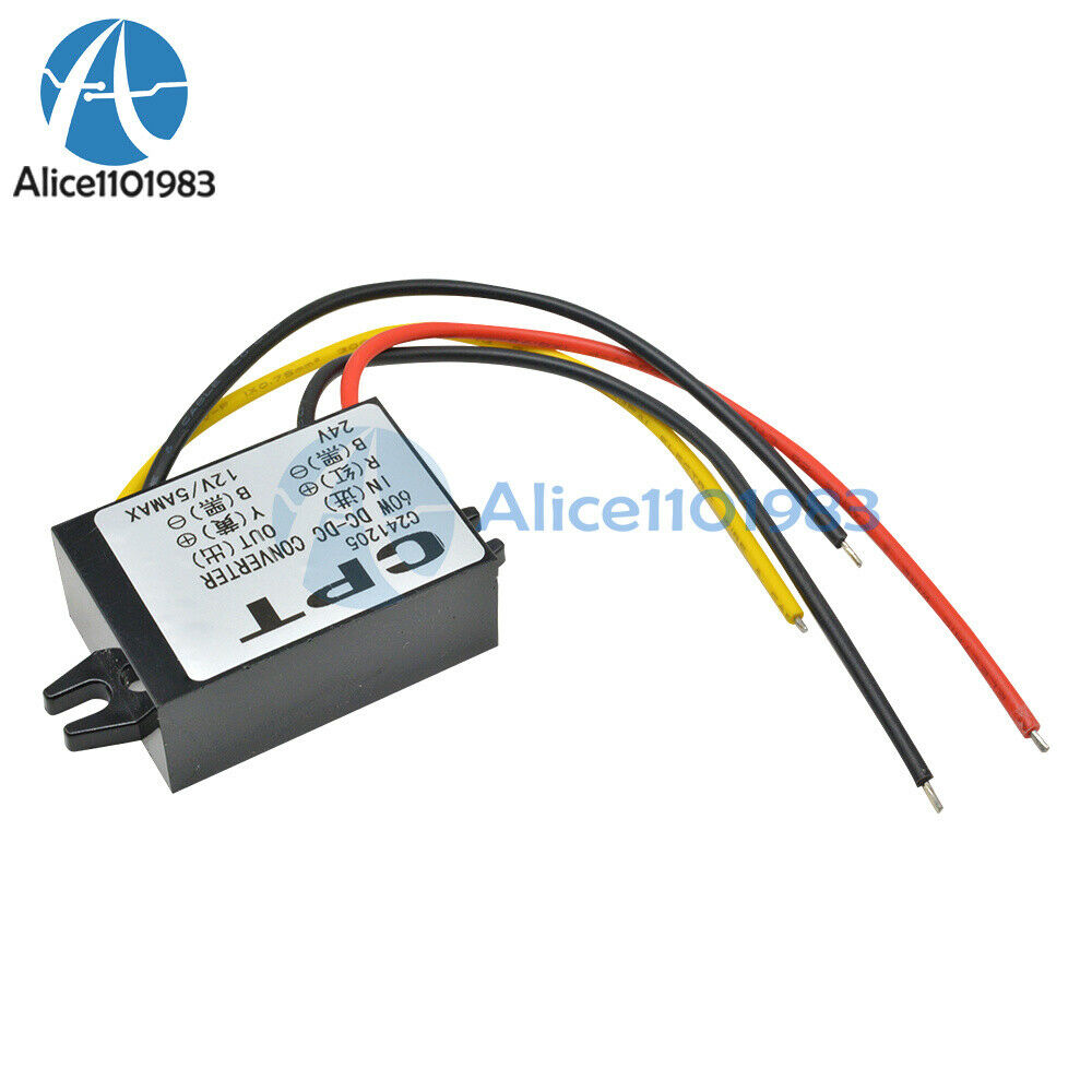 2PCS DC 24V to 12V 5A 60W Buck Converter Step-Down Car Power Supply Regulator
