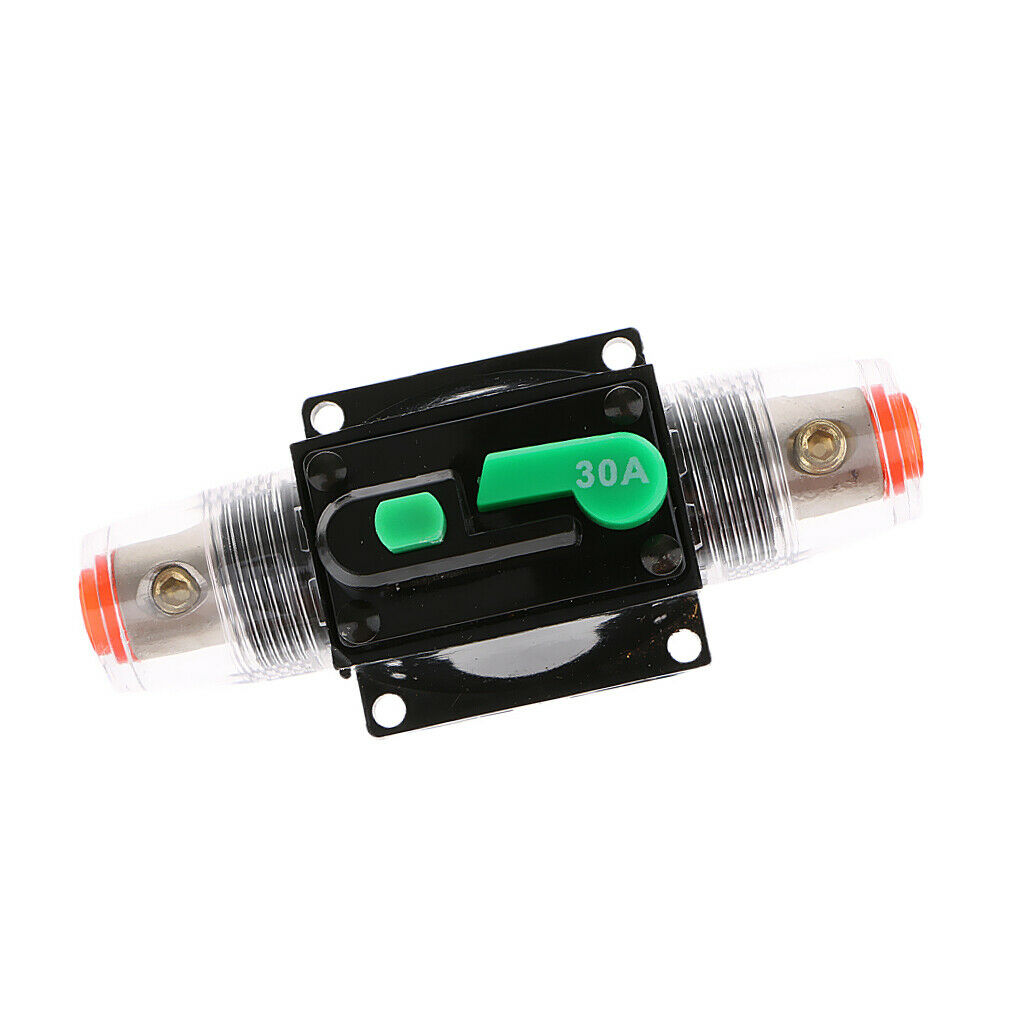 Auto Circuit Breaker 30A Manual Reset for 12V-32V Car Sound Vehicle Electrical