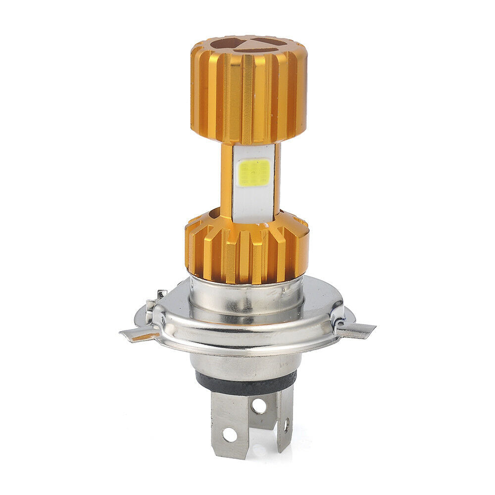 1x H4 18W 3 COB LED Chip Motorcycle Headlight Bulb 2000LM 6000K Hi/Lo Beam Light