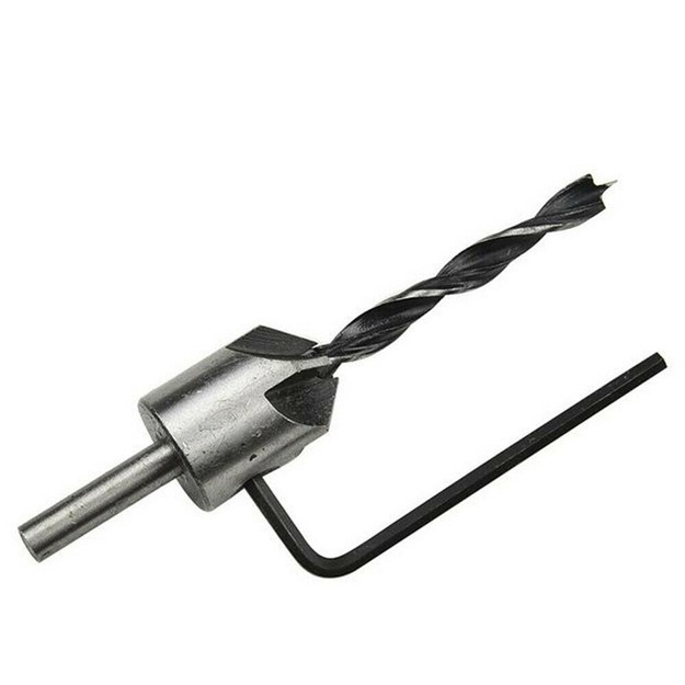 4x Countersink Drill Bit Set Hex Shank HSS Woodworking Pilot-Screw Holes Set