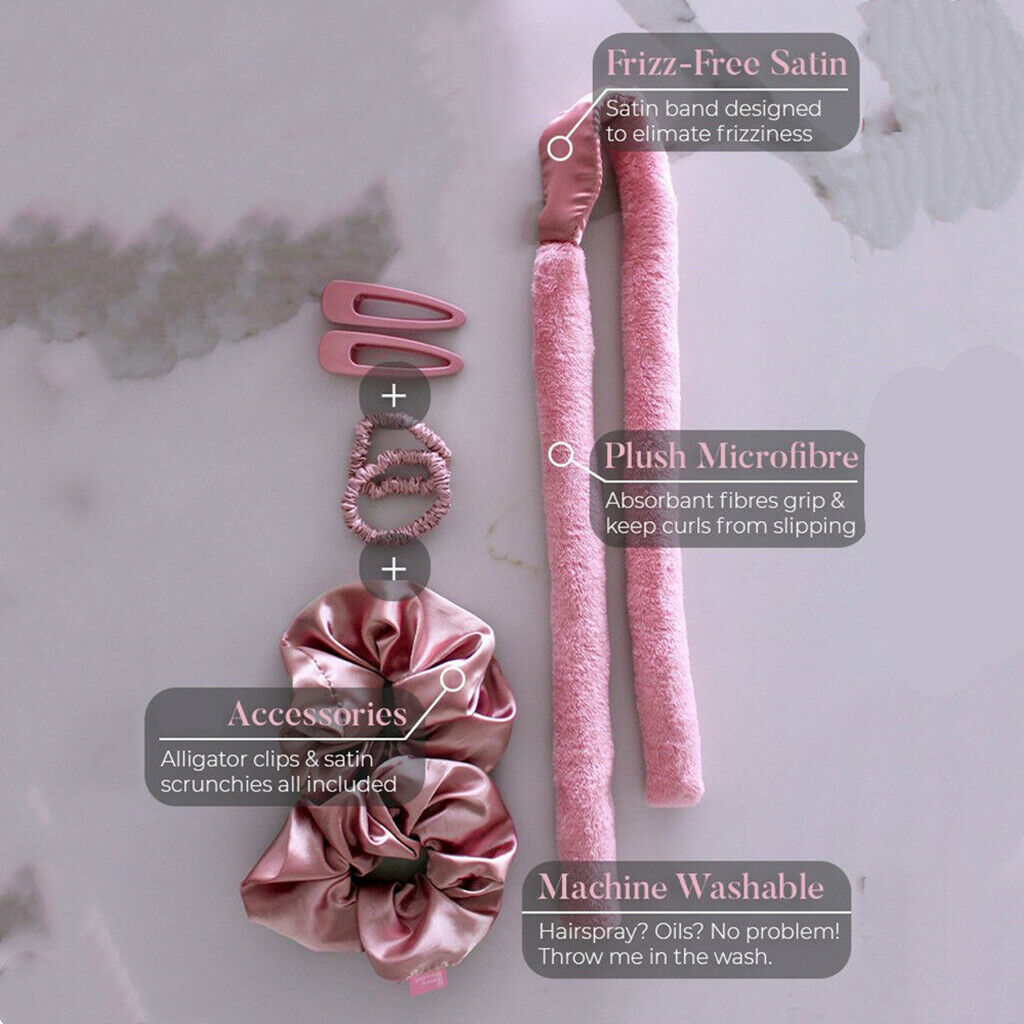 No Heat Hair Curlers Soft Curls Natural Hairstyling with 2x Hair Loops