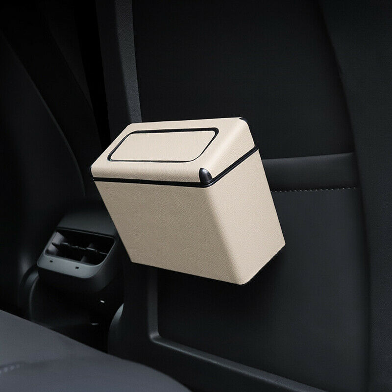 1PCS Car Leather Door Seat Back Hanging Trash Bag Garbage Case Can Waterproof