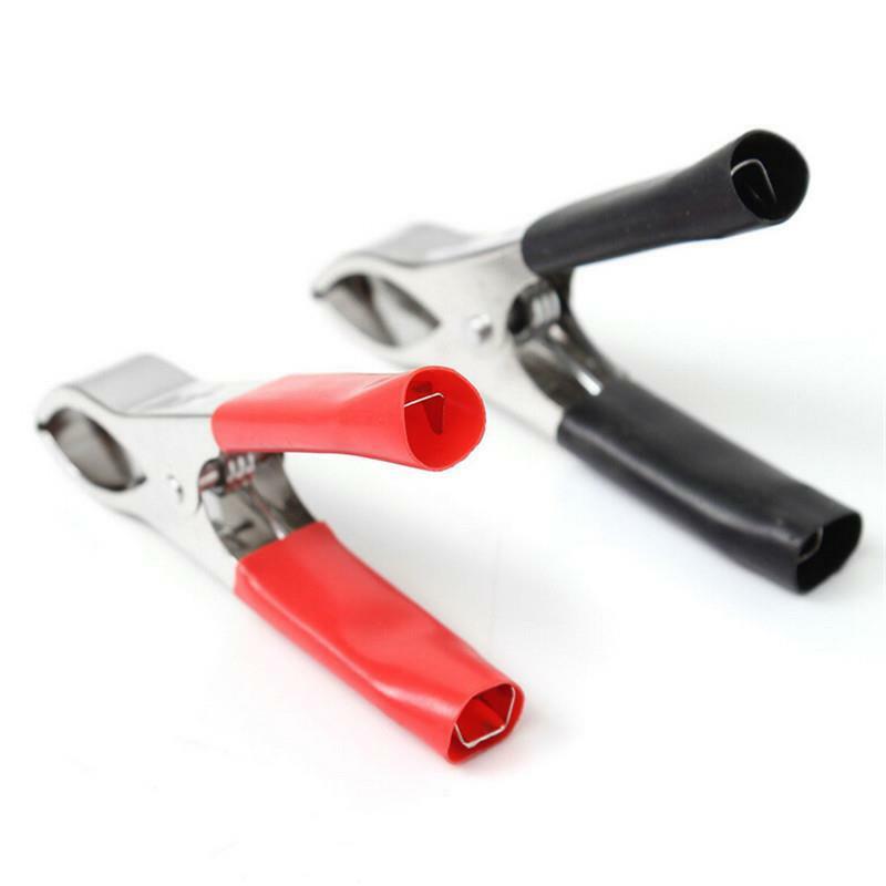 4 X 75mm 30A Crocodile Alligator Car Van Battery Test Lead Insulated Clips hf WF