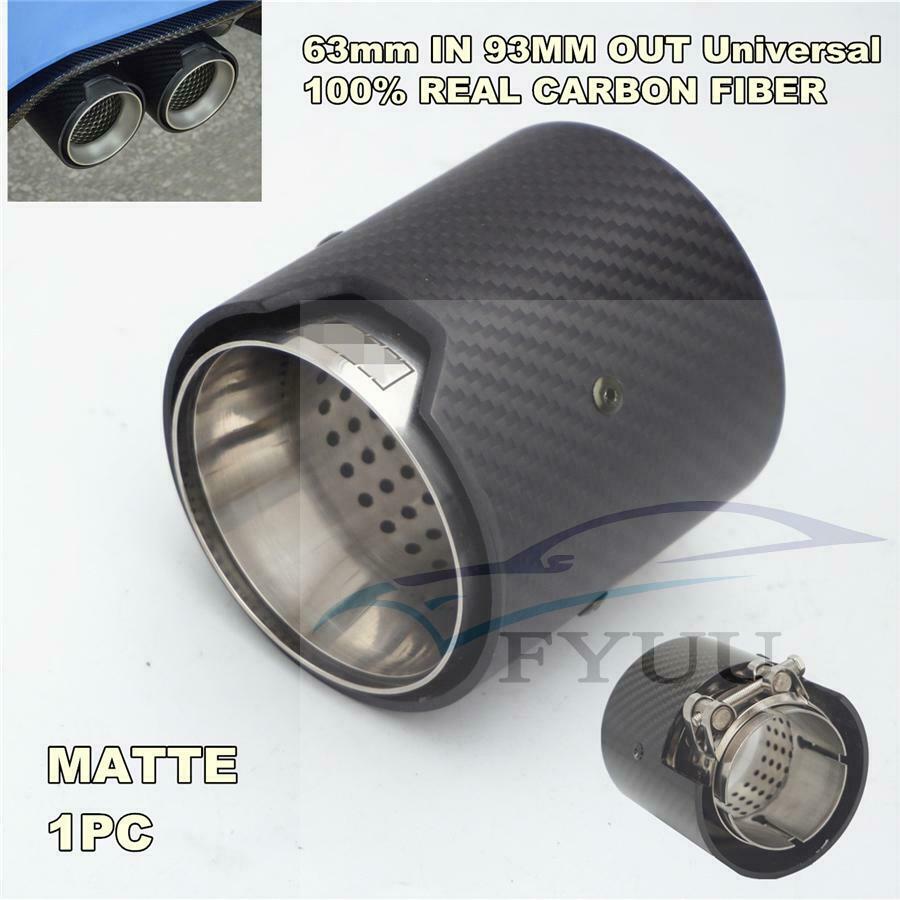 Matte Real Carbon Fiber 63MM / 2.5" in 93 MM / 3.66" 1PC Exhaust End Tail Tips